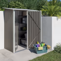 Trigano - Abri de jardin métal taupe 1,04 m² + kit d'ancrage