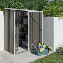 Trigano - Abri de jardin métal taupe 1,04 m² + kit d'ancrage