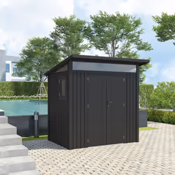 Abri de Jardin en Acier Galvanisé de couleur Gris Anthracite : Robuste et Élégant Découvrez l'abri de jardin idéal pour une c ...