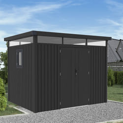 Trigano - Abri de jardin métal 7.45m² Gris Anthracite avec Toit plat moderne
