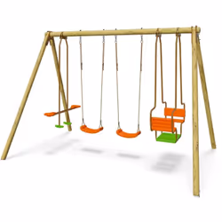 Ce superbe portique bois très complet conviendra aux plus petits comme aux plus grands ! Idéal pour les familles nombreuses e ...