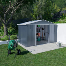 Trigano - Abri de jardin métal gris Yardmaster 5,3 m² + kit d'ancrage