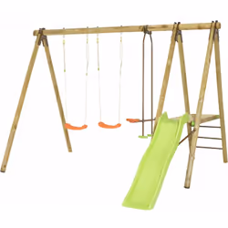 Description générale Portique en bois conçu pour s'intégrer harmonieusement dans votre jardin. Il est doté de plusieurs équip ...