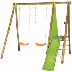 Balançoire en bois 2,30 m Topwood Dani - Parfaite pour 4 enfants Transformez votre jardin en un véritable havre de jeux avec  ...