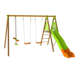 Trigano Portique Bois/Métal Techwood Premium 2,30M (3 Agrès + Pf + Tob)