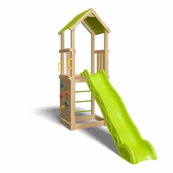 Aire de jeux SUNNY-XPERIENCE - Tour toit plate-forme 1,2 m + toboggan + 1 mur d'escalade