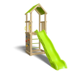 Aire de jeux SUNNY-XPERIENCE - Tour toit plate-forme 1,2 m + toboggan + 1 mur d'escalade