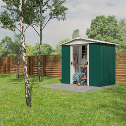 Trigano - Abri de jardin métal vert Yardmaster 2,3 m² + kit d'ancrage