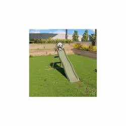 Ce toboggan vert et gris est un article classique dans un espace de loisir en plein air. Ses dimensions ont été optimisées po ...