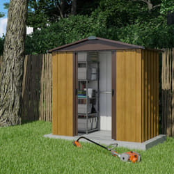 Trigano - Abri de jardin métal aspect bois Yardmaster 2,3 m² + kit d'ancrage