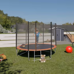 Description générale Les éclats de rire vont rapidement se faire entendre dans le jardin ou la maison grâce à ce trampoline d ...