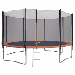 Trampoline 4.27m de diamètre avec filet de sécurité et échelle - TRIGANO JARDIN - J-JOU132