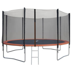 Trampoline 4.27m de diamètre avec filet de sécurité et échelle - TRIGANO JARDIN - J-JOU132