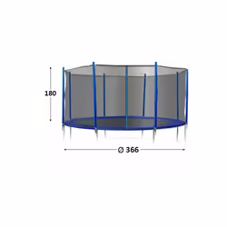 Filet de protection pour trampoline 3,66 m - Sécurité et robustesse pour des sauts sans risque ! Protégez vos enfants pendant ...