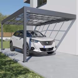 Trigano - Carport adossé aluminium libeccio wall - 16 m²