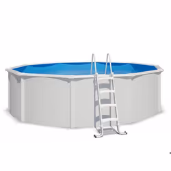 Piscine hors sol acier ronde 455 x 132 m blanche SAPHIR