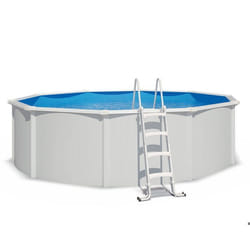 Piscine hors sol acier ronde 455 x 132 m blanche SAPHIR