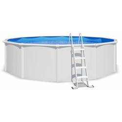 Piscine hors sol acier ronde ø 5,50 x 1,32 m blanche saphir