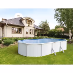TRIGANO Piscine métal hors sol Saphir - 790 x 485 x 120 m - Blanc