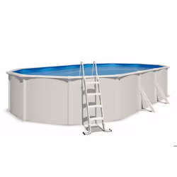 Piscine hors sol acier ovale 760 x 455 x 132 m blanche SAPHIR