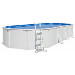 Trigano - Piscine hors sol acier ovale 9,15 x 4,55 x 1,32 m blanche saphir
