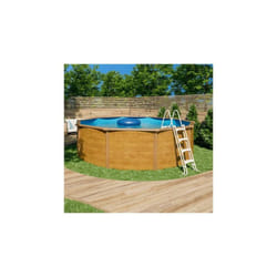 Piscine hors-sol acier diamètre 4,85 m aspect bois - canyon