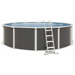 Piscine hors sol acier ronde ø 5,50 x 1,32 m anthracite varuna