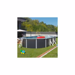 Pour réussir la rénovation de votre extérieur, pensez à y inclure cette piscine hors sol acier anthracite VARUNA. Ultra robus ...