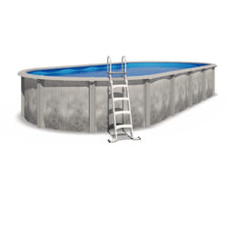 Piscine hors sol acier et résine ovale 9,15 x 4,55 x 1,32 m gris dégradé liberty