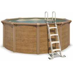 Piscine hors sol acier ronde Ø 3,65 x 1,32 m aspect bois OSMOSE