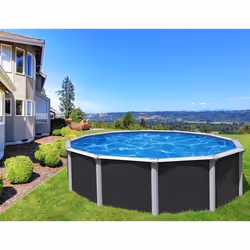 Kit Piscine hors sol acier TRIGANO Osmose - 490 x 132 cm - Ronde (Livrée avec kit filtration tapis de sol et échelle de sécur ...