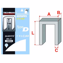 Agrafes Type D 12 mm Arrow - Outifrance - Pack de 5000