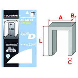Agrafes Type D 12 mm Arrow - Outifrance - Pack de 5000
