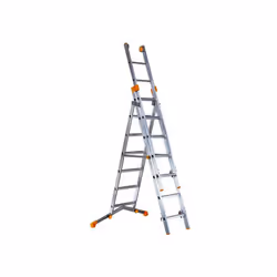 Outifrance – Echelle alu transformable 3 plans- 6.25m Echelle à 2 ou 3 plans se transformant en échelle simple d’appui. 2 bar ...