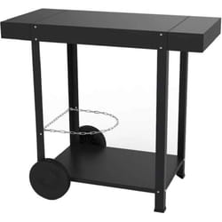 Chariot métal acier thermolaqué noir avec deux tablettes