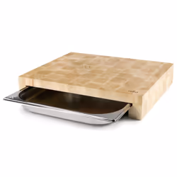 Eno PADBG53 planche à découper pour cuisine Rectangulaire Bois Acier inoxydable, Bois