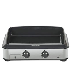 Plancha gaz 2 feux Enosign 65 fonte émaillée, inox marin