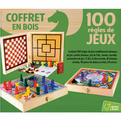 JEUJURA Coffret En Bois 100 Jeux