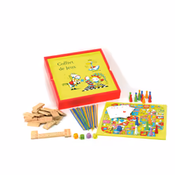 JEUJURA Coffret Bois 100 Jeux Acidule, unisexe, Bois, Multicolore, 01-01-2018, Chine, CE,EN71