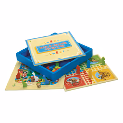 JEUJURA Jeux Des Petits Chevaux Et Oie, unisexe, Bois, Multicolore, 01-10-2019, Chine, CE,EN71