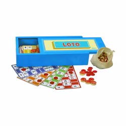 JEUJURA Jeu De Loto - Coffret En Bois, unisexe, Bois, Multicolore, 01-10-2019, Chine, CE,EN71