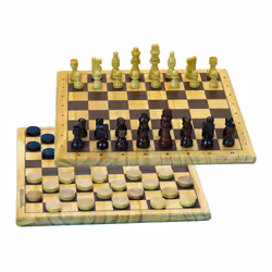JEUJURA Jeux De Dames Et D'Echecs En Bois, unisexe, Bois, Multicolore, 01-10-2019, Chine, CE,EN71