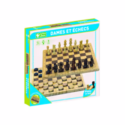 JEUJURA Jeux De Dames Et D'Echecs En Bois