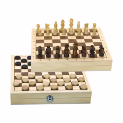 JEUJURA Coffret De Dames Et D'Echecs, unisexe, Bois, Multicolore, 01-10-2019, Chine, CE,EN71