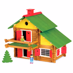 JEUJURA Mon Chalet En Bois- 175 Pieces, 5 an(s), Bois, 175 pièce(s), 2,46 kg