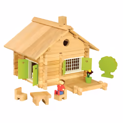 JEUJURA Maison En Rondins - 135 Pieces, 5 an(s), Bois, 135 pièce(s), 1,61 kg