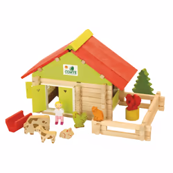 JEUJURA Ferme Avec Animaux - 100 Pieces, 5 an(s), Bois, 100 pièce(s), 1,15 kg