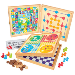 JEUJURA Coffret De Jeux Bois - 50 Regles