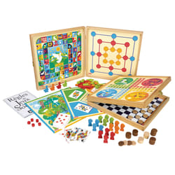 JEUJURA Coffret De Jeux Bois - 80 Regles