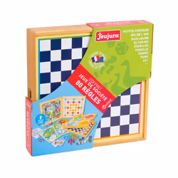 JEUJURA Coffret De Jeux Bois - 80 Regles